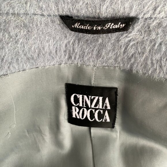 Cinzia Rocca Baby Llama Wool Coat Dusty Baby Blue Sz 8 - Picture 6 of 10